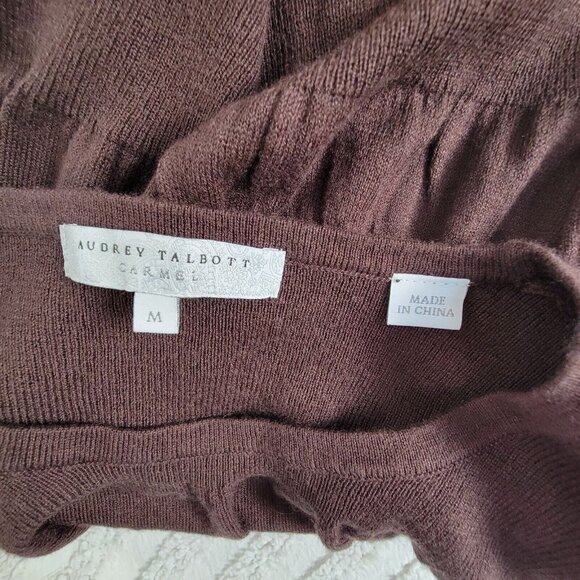 Audrey Talbott Carmel Womens Brown Silk Cashmere Textured Ruched Sweater Medium - Picture 3 of 7